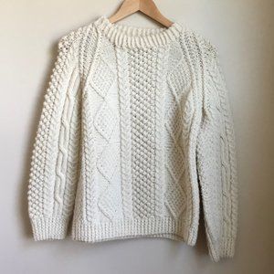 Irish Hand Knit Cream Cable Knit Sweater